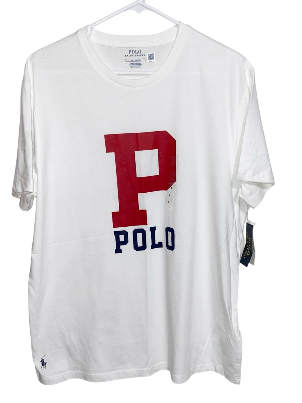 Polo Ralph Lauren Shirt Mens Large Logo Graphic Short Sleeve T-Shirt Preppy Read